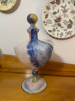 Italian Lavorazione Glass Art Murano Vase with Stopper
