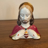 Vintage Art Porcelain Secret Heart of Jesus Figure