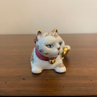 Vintage Japanese Franklin Mint Satsuma Cat Figurine 1986