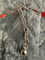 Vintage Orange Enamel Metal Fashion-Costume Necklace
