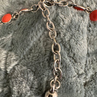 Vintage Orange Enamel Metal Fashion-Costume Necklace