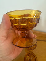 Vintage Amber Glass Whitehall Footed Dessert Cups Set of 4
