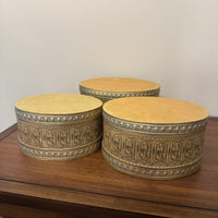 Vintage Oval Printed Embossed Cardboard Gift Box Set