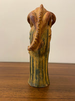 Vintage Ceramic Terracotta Iguana and Cactus Candleholder
