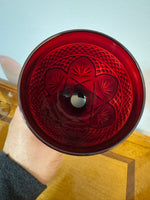 Vintage Ruby Crystal D'Arques-Durand Wine Goblets Set of 6
