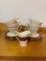 Vintage Johann Seltmann Vohenstrauss Bavaria Porcelain Teacup and Saucer Set of 6
