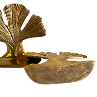 Solid Brass Gingko Leaf Bookend Set of 2
