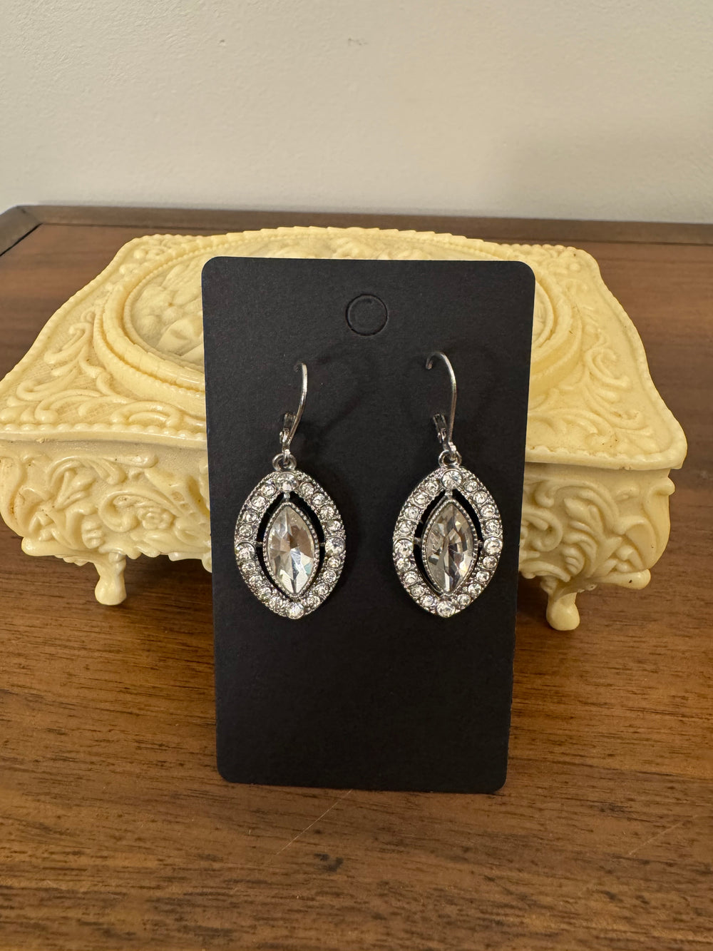 Monet Silver-tone Crystal Earrings