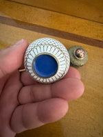 Vintage Brass-Copper Cloisonne Salt-Pepper Shakers Set
