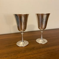 Vintage E. L. Italian Goblets Silverplated Set of 2
