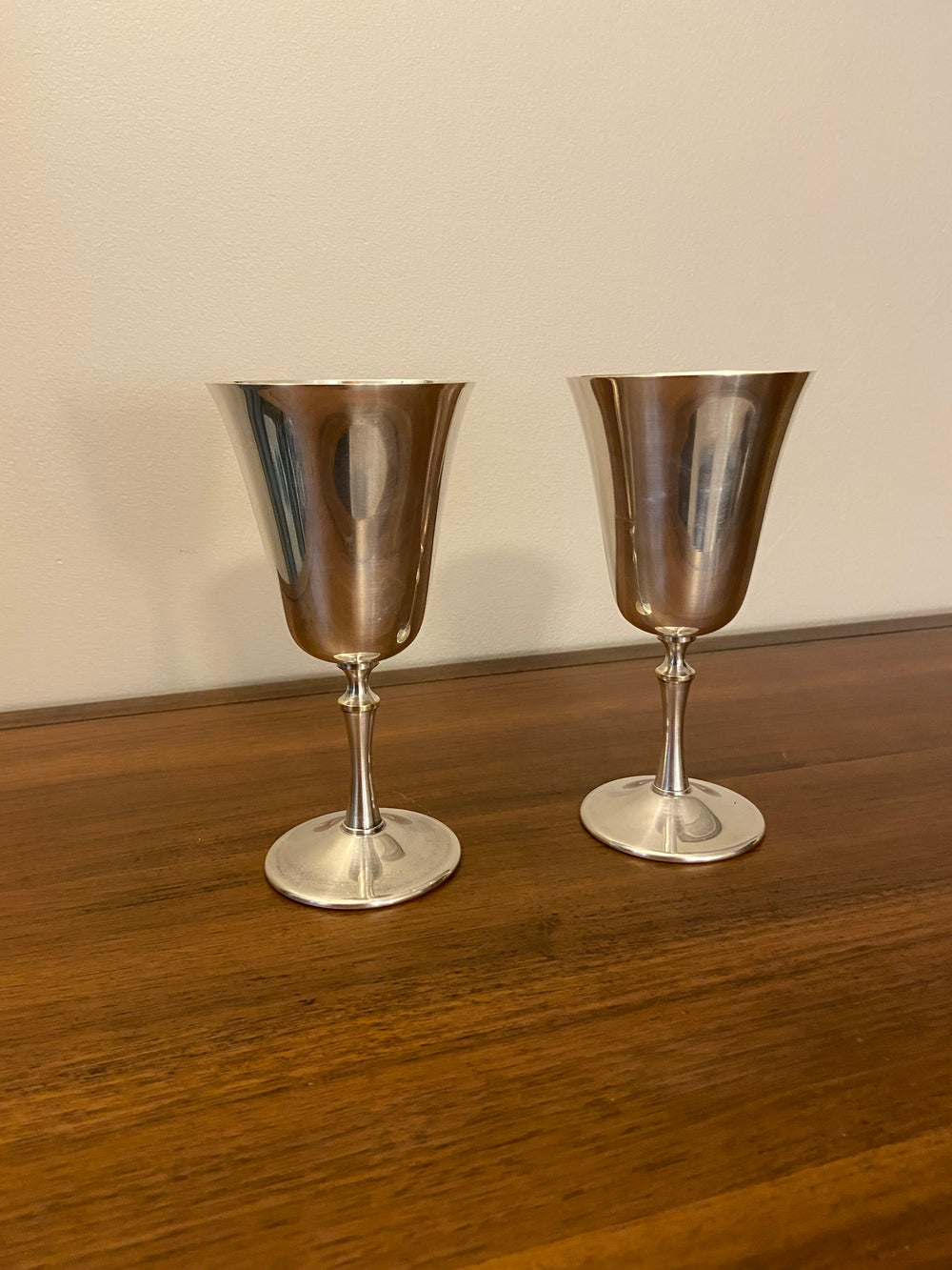 Vintage E. L. Italian Goblets Silverplated Set of 2