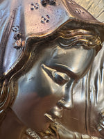 Vintage Italian Sterling Silver Arg 925 3D Framed Holy Family Mary Joseph Jesus
