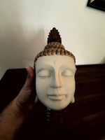 Vintage Stoneware Ceramic Buddha Head Statue Décor
