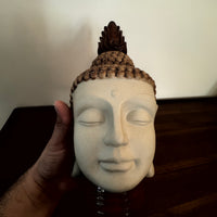 Vintage Stoneware Ceramic Buddha Head Statue Décor