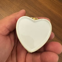 Vintage Small Porcelain Heart Shaped Jewelry Trinket Box