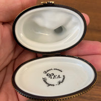 Vintage Limoges Porcelain Trinket Box Hand Painted in France