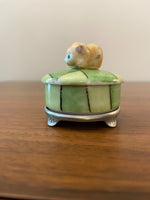 Vintage Limoges Porcelain Trinket Box Kitty
