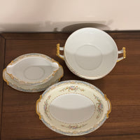 Vintage Noritake-Naomi Porcelain Gravy-Oval-Serving Bowl Set of 3