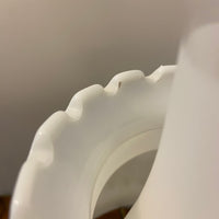 Vintage Milky Glass Hobnail Raffled Hurricane Lamp