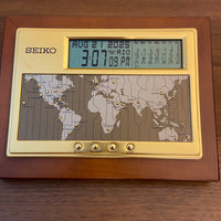 Vintage Seiko World Time Desk Clock Model QHL020B