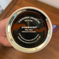 Starbucks Iridescent Rainbow Oil Slick Glazed Ceramic Tall Coffee Mug Cup 16oz