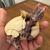 W.U.I Resin Two Headed Dragon Hatching Born Figurine 1998