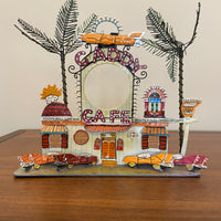 Popular Creations Tin Art Sculpture Candle Luminary Caddy Cafe Bar