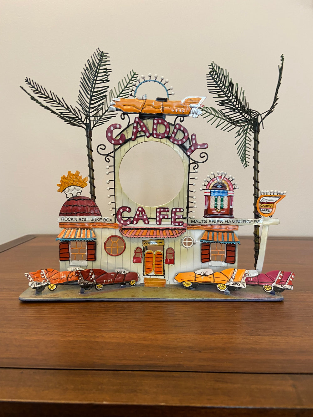 Popular Creations Tin Art Sculpture Candle Luminary Caddy Cafe Bar