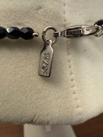 1928 Brand Black Glass Rhinestone Pendant Necklace Jewelry
