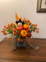 Floral Arrangement Centerpiece Autumn Thanksgiving Décor Scarecrow
