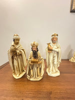 Vintage Nativity Set Japan Papier Mache with Handmade Manger
