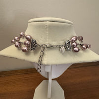 Claudia Agudelo 3 Strand Lavender Faux Pearls Necklace