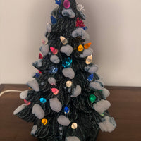 Ceramic Vintage Xmas Tree with Plastic Lights