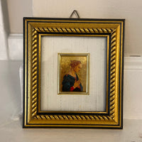 Vintage Italian 23kt Gold Leaf Miniature Reproduction of Master Piece Madonna