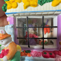 Vintage Lighted Easter Bunnies Village Set of 7