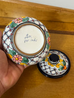Mexican Hand-painted Ceramic Sugar Bowl
