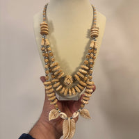 Vintage Multi Strand Carved Bone Necklace