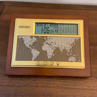 Vintage Seiko World Time Desk Clock Model QHL020B