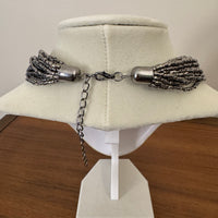 Silver-tone Multi Strands Beaded Necklace