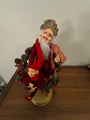 Santa Playing-Dancing The Hula Hoop Wreath with an Elf Holiday Figure Decor