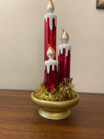 LED Illuminated Mercury-Glass Candles Christmas Holiday Decor
