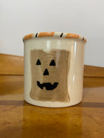 Starbucks Barista Halloween Mug – Hartstone Pottery USA – Hand Painted Pumpkin Face Coffee Cup
