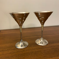 Century Martini Silverplated Glass Set of 2