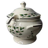Vintage Royal Soup Tureen Lid with Ladle Holly & Berry