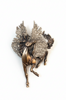 Vintage JJ Sparkling Pegasus Brooch
