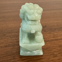 Vintage Hand Carved Green Jade Jadeite Foo Lion Foo Dog Figure