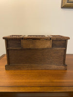 Vintage Wood Bohemian Style Japanese Jewelry Box with Mirror

