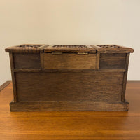 Vintage Wood Bohemian Style Japanese Jewelry Box with Mirror