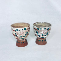 Handmade-Glazed Egg Cups Footed