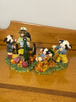 Mary's Moo Moos Cow Figurine Set of 2 Enesco-Deere
